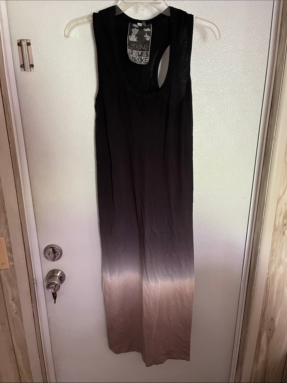 NWOT Young Fabulous & Broke Black to Taupe Ombre Racerback Maxi Dress